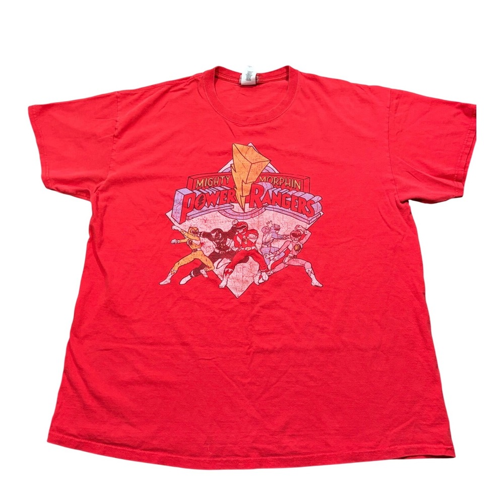 Mighty Morphin Power Rangers Red Graphic T-Shirt Mens XL Saban Vintage Style Tee